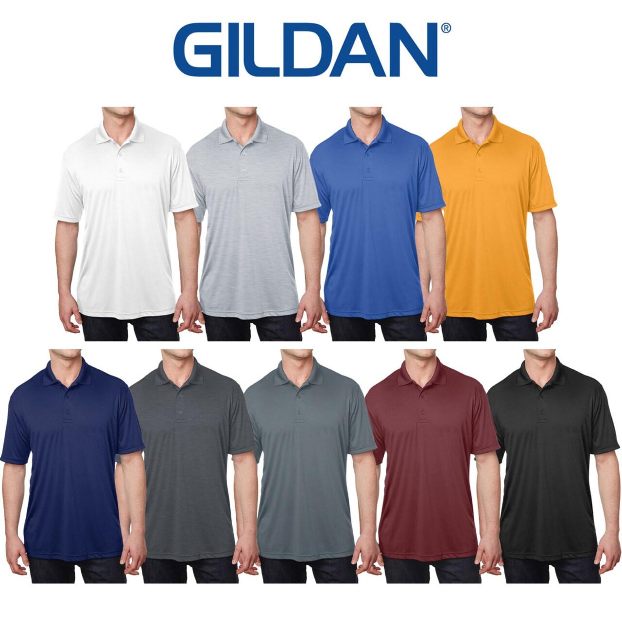 Bargain Hunters 3-Pack Mens Gildan Active Moisture Wicking Dry Fit Polo Shirts